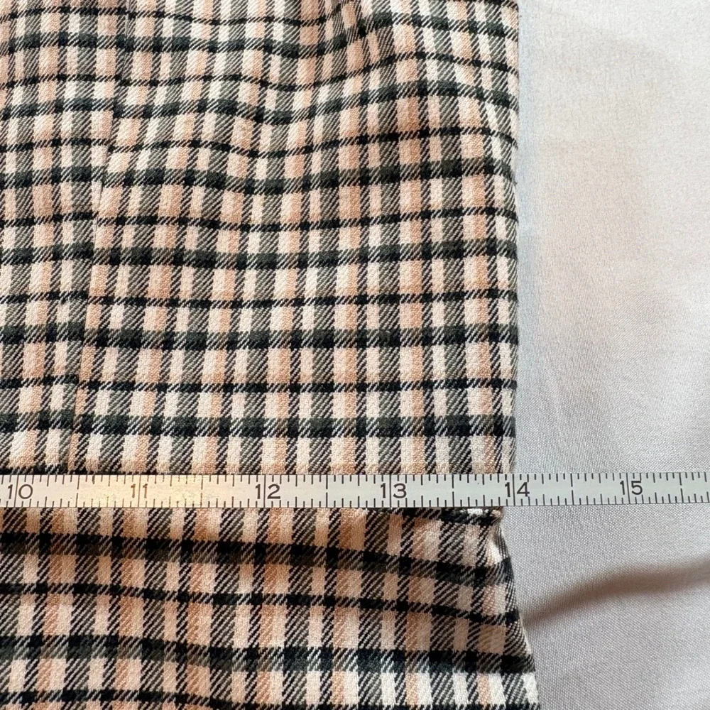 GB Girls Plaid Pinafore Dress Girls Size 14 Black Tan Checkered Sleeveless Mini